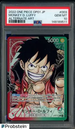 2022 One Piece OP-01 Alternate Art Japanese #003 Monkey D. Luffy PSA 10 GEM MINT - Image 1