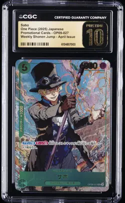 2025 ONE PIECE JPN WEEKLY SHONEN JUMP #OP09-027 SABO CGC 10 PRISTINE - Image 1