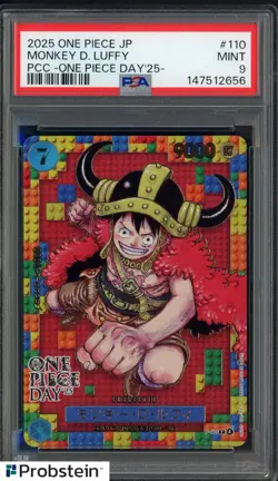 2025 One Piece JP PCC One Piece Day '25 #110 Monkey D. Luffy PSA 9 GEM MINT - Image 1