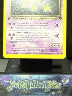 Pokemon Card Dark Alakazam 18/82 Team Rocket Set 1st Edition Non Holo Rare LP - Image 3
