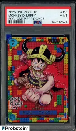 2025 One Piece JP PCC One Piece Day '25 #110 Monkey D. Luffy PSA 9 GEM MINT - Image 1