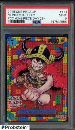 2025 One Piece JP PCC One Piece Day '25 #110 Monkey D. Luffy PSA 9 GEM MINT - Image 1