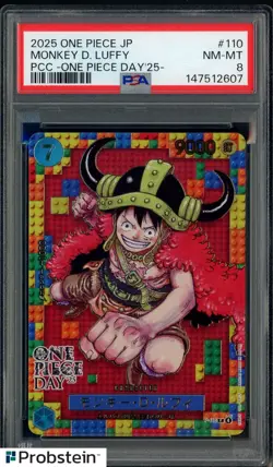 2025 One Piece JP PCC One Piece Day '25 #110 Monkey D. Luffy PSA 8 GEM MINT - Image 1