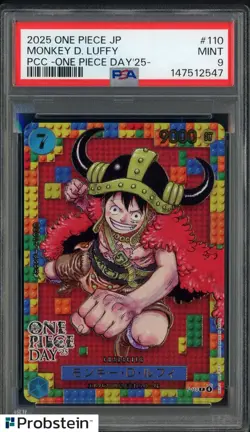 2025 One Piece JP PCC One Piece Day '25 #110 Monkey D. Luffy PSA 9 GEM MINT - Image 1