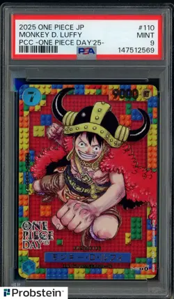 2025 One Piece JP PCC One Piece Day '25 #110 Monkey D. Luffy PSA 9 GEM MINT - Image 1