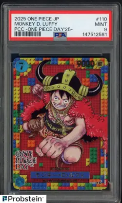 2025 One Piece JP PCC One Piece Day '25 #110 Monkey D. Luffy PSA 9 GEM MINT - Image 1