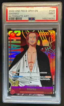 2022 One Piece Romance Dawn Shanks Alternate Art #120 PSA 9 - Image 1