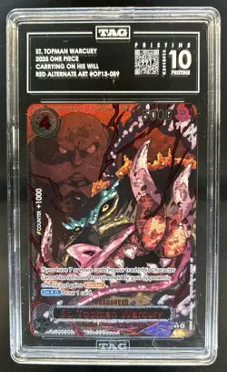 2025 One Piece St. Topman Warcury Red Alternate Art #OP13-089 TAG 10 Pristine - Image 1
