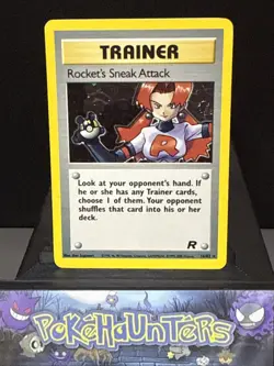 Pokemon Card Rocket's Sneak Attack 16/82 Team Rocket Holo Rare WOTC Played - Image 1