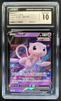 2023 Pokemon SWSH Crown Zenith Mew V #060/159 CGC 10 - Image 1