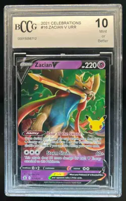 2021 Pokemon SWSH Celebrations Zacian V #016/025 BCCG 10 - Image 1