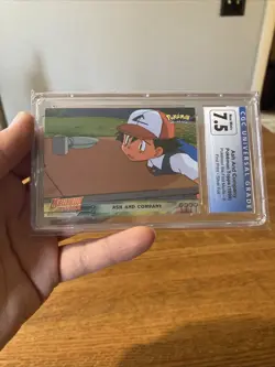 CGC 7.5 Topps Pokemon 1999 Movie ASH AND COMPANY #9 Graded 1st edition foil - Image 1