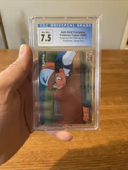 CGC 7.5 Topps Pokemon 1999 Movie ASH AND COMPANY #9 Graded 1st edition foil - Image 3