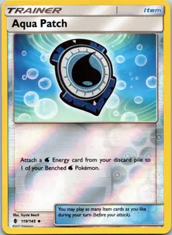 Aqua Patch 119/145 UC Guardians Rising Pokemon Reverse Holo NM - Image 1