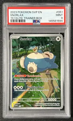 SNORLAX PSA 9 2023 POKEMON SVP EN BLACK STAR PROMOS #051 151 ETB 1694 - Image 1