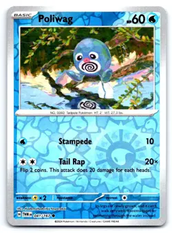 Pokemon Poliwag SV06: Twilight Masquerade TWM Reverse Holo 041/167 NM Common Ked - Image 1