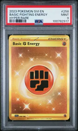 2023 POKEMON SVI EN-SCARLET & VIOLET HYPER RARE #258 BASIC FIGHTING ENERGY PSA 9 - Image 1