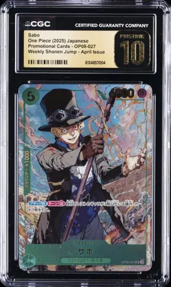 2025 ONE PIECE JPN WEEKLY SHONEN JUMP #OP09-027 SABO CGC 10 PRISTINE - Image 1