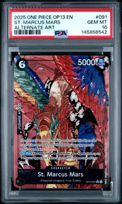 2025 ONE PIECE OP13-CARRYING ON HIS WILL ALTERNATE ART ST. MARCUS MARS PSA 10 - Image 1