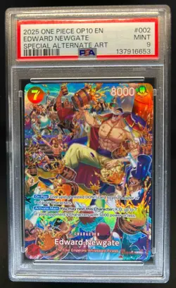 2025 One Piece Royal Blood Edward Newgate Special Alt Art Super Rare #002 PSA 9 - Image 1