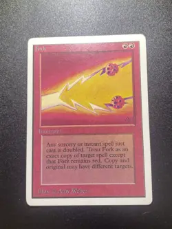 1993 WotC MAGIC the Gathering UNLIMITED unplayed rare FORK near mint - Image 1