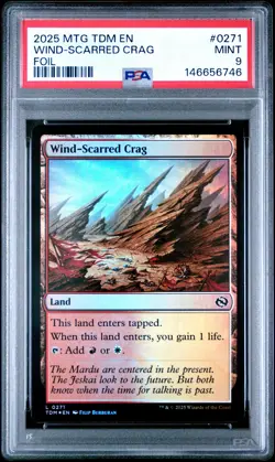 2025 MTG TARKIR: DRAGONSTORM FOIL #0271 WIND-SCARRED CRAG PSA 9 - Image 1