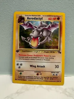 1st Edition Aerodactyl - Fossil - Holo - #1/62 - Vintage Pokemon Card Prerelease - Image 1