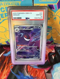 Pokemon Gengar Full Art 2025 CBB3C 0307/07 PSA 10 Gem 3 - Image 1