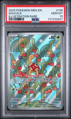 2025 POKEMON MEG EN-MEGA EVOLUTION ILLUSTRATION RARE #136 SHUCKLE PSA 10 - Image 1