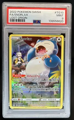 2022 Pokemon SWSH Lost Origin Snorlax Trainer Gallery #TG10/TG30 PSA 9 - Image 1