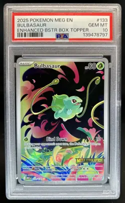 2025 Pokemon Mega Evolution Bulbasaur Promos #133/132 PSA 10 GEM MINT - Image 1