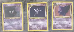 Wizards of the Coast Pokemon TCG Base Set Gastly Haunter Gengar Lot 3 Cards - Image 1