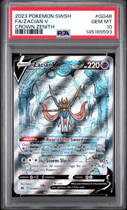 2023 Pokemon Zacian V #GG48 Sword & Shield Crown Zenith Gem Mint PSA 10 - Image 1
