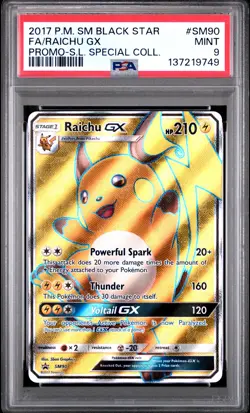 2017 POKEMON SM SHINING LEGENDS SPECIAL COLLECTION FULL ART/RAICHU GX PSA 9 - Image 1
