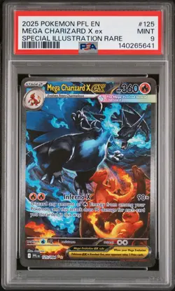 2025 POKEMON PHANTASMAL FLAMES SPECIAL ILLUSTRATION MEGA CHARIZARD X EX PSA 9 - Image 1