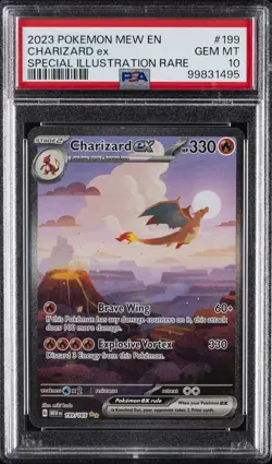 2023 POKEMON MEW EN-151 SPECIAL ILLUSTRATION RARE #199 CHARIZARD EX PSA 10 - Image 1
