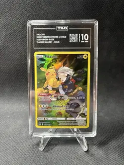Pokemon Pikachu TG05/TG30 Lost Origin Trainer Gallery Ultra Rare Holo TAG 10 - Image 1
