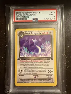 Dark Dragonair 1st Edition Team Rocket Pokemon 33/82 PSA 9 MINT - Image 1