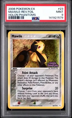 2006 POKEMON EX HOLON PHANTOMS #23 MAWILE-REVERSE FOIL PSA 9 - Image 1