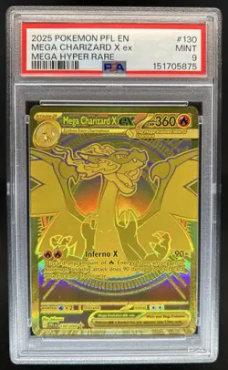 2025 Pokemon Phantasmal Flames Mega Charizard X ex Hyper Rare #130/094 PSA 9 - Image 1