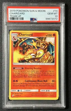 CHARIZARD PSA 10 2019 POKEMON SUN & MOON TEAM UP #14/181 RARE 2072 - Image 1