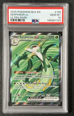 SERPERIOR EX PSA 10 2025 POKEMON BLACK BOLT #156/086 BLK EN ULTRA RARE 1723 - Image 1