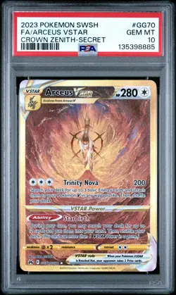 2023 POKEMON SWORD & SHIELD CROWN ZENITH SECRET FULL ART/ARCEUS VSTAR PSA 10 - Image 1