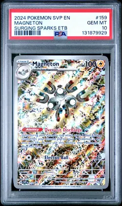2024 POKEMON SVP EN-SV BLACK STAR PROMO #159 MAGNETON PSA 10 - Image 1