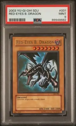 2003 YU-GI-OH! STARTER DECK: JOEY SDJ-001 RED-EYES B. DRAGON PSA 9 - Image 1