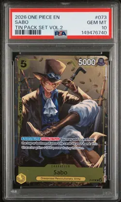 Sabo (Tin Pack Set Vol. 2) P-073 One Piece Promotion Cards Foil PSA 10 - Image 1
