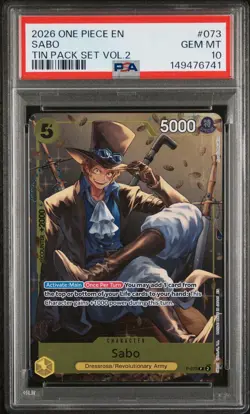 Sabo (Tin Pack Set Vol. 2) P-073 One Piece Promotion Cards Foil PSA 10 - Image 1