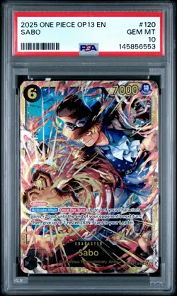 2025 ONE PIECE OP13-CARRYING ON HIS WILL #120 SABO PSA 10 - Image 1