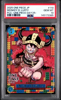 2025 ONE PIECE JPN PREM CARD COLL -ONE PIECE DAY'25- #110 MONKEY D. LUFFY PSA 10 - Image 1