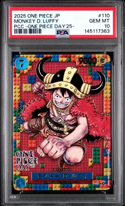 2025 ONE PIECE JPN PREM CARD COLL -ONE PIECE DAY'25- #110 MONKEY D. LUFFY PSA 10 - Image 1